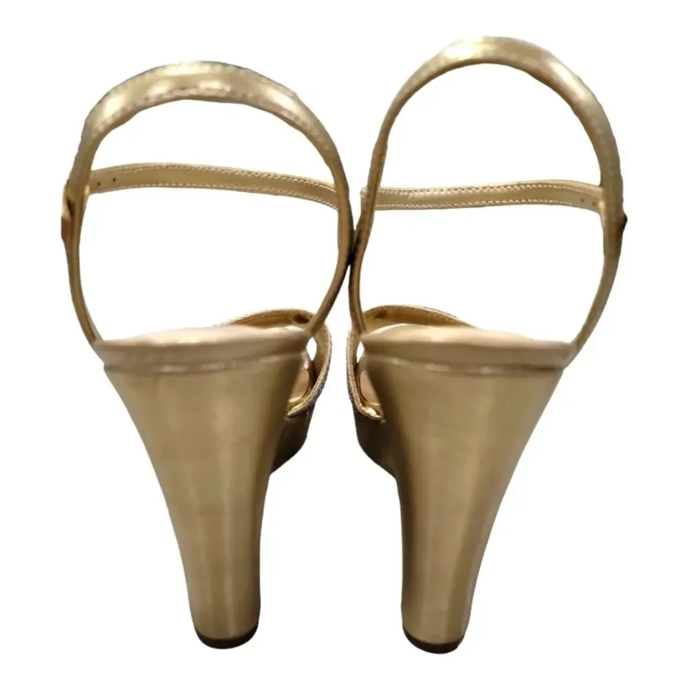 Guess Gold Rhinestone Wedge Heels